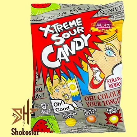 آبنبات ترش پالازی طعم توت فرنگی وزن ۱۸ گرم