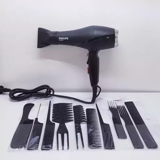 سشوار فیلیپس مدل PH-1990 قدرت ۹۰۰۰ وات با باد سرد و متمرکزکننده