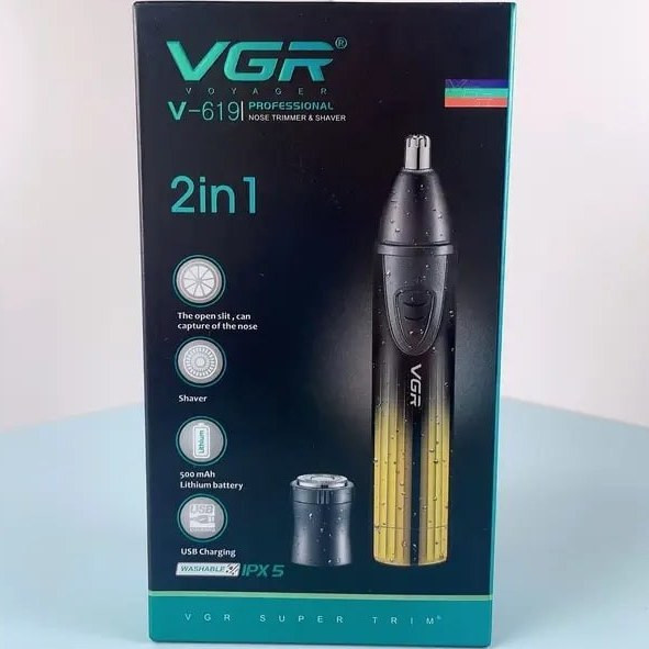 موزن گوش و بینی وی جی آر مدل V619 با تکنولوژی برش مستقیم و ضد آب