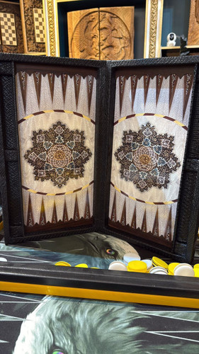 تخته نرد چرمی طرح برف